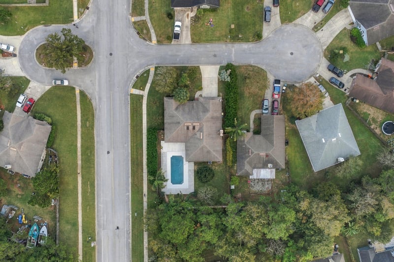 Aerial street view, photographed by Megapixeler on Winding Springs Ct, Jacksonville
