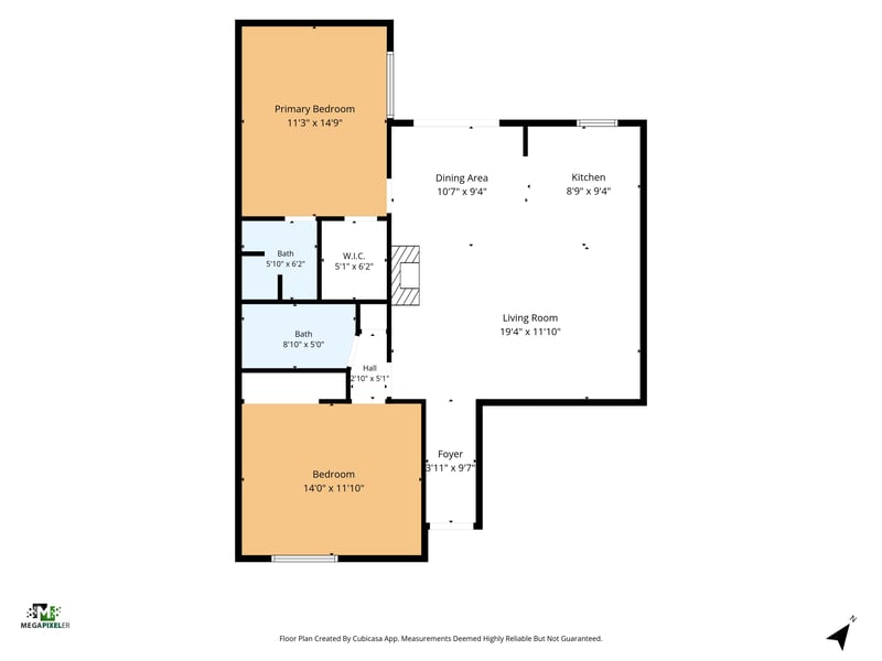 Floor plan showing bedrooms, bathrooms, kitchen and living areas at 8177 Virgo St, Jacksonville, FL 32216