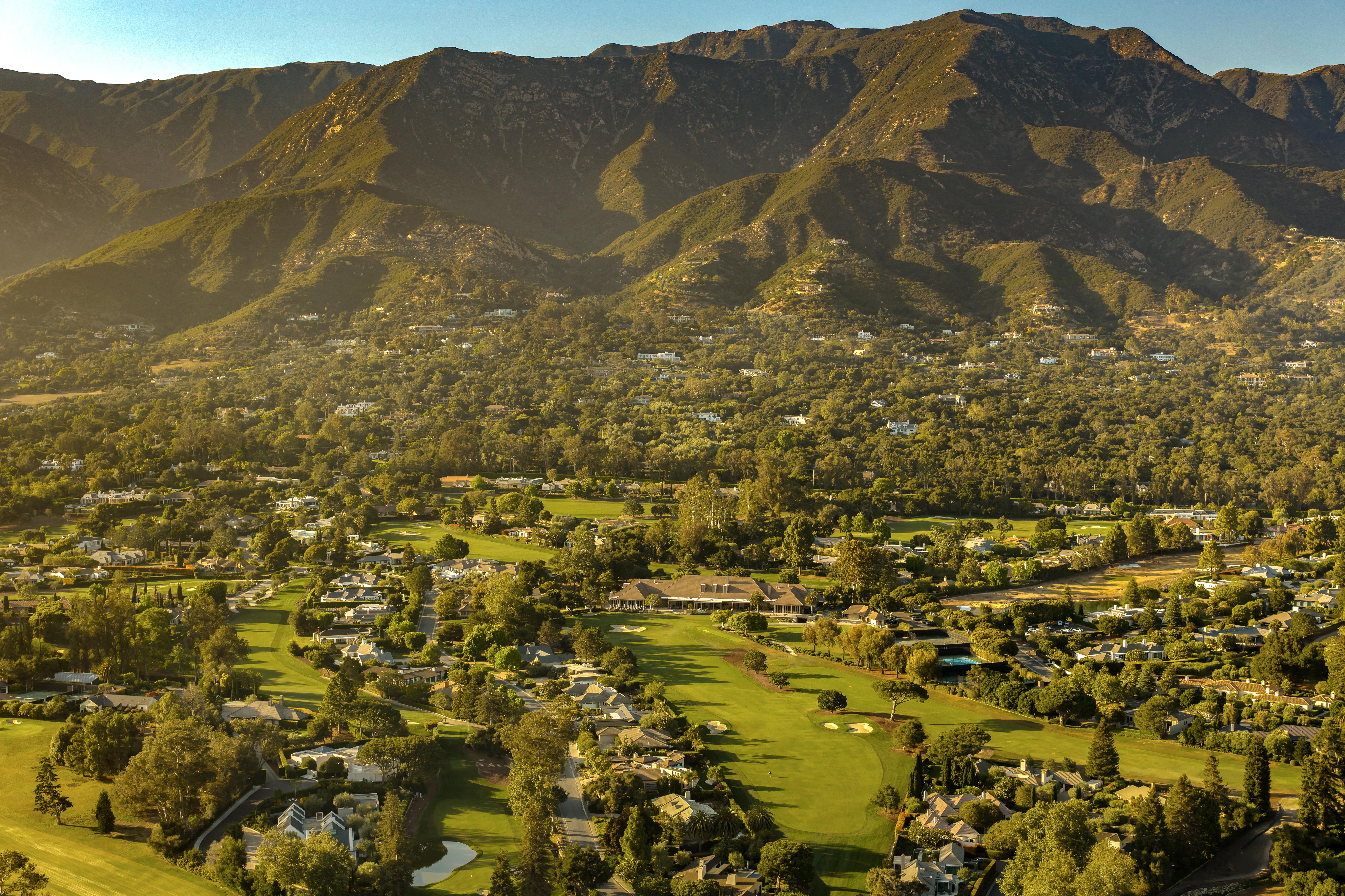Aerial drone photography of luxury estate at 468 Crocker Sperry Dr, Montecito — sweeping views of the Santa Ynez Mountains and Montecito foothills captured by VirTour Media. Our team captured aerial photography, a luxury property video, FPV video tour, Matterport 3D virtual tour, and 2D floor plan throughout the morning.