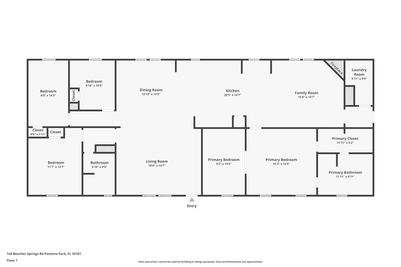 Floor plan 1 of 144 Beecher Springs Rd, Pomona Park, FL 32181