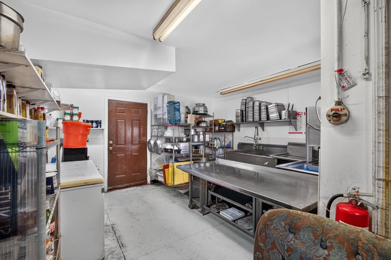 Kitchen area with stainless steel counters at 115 Cordova St, St. Augustine, FL
