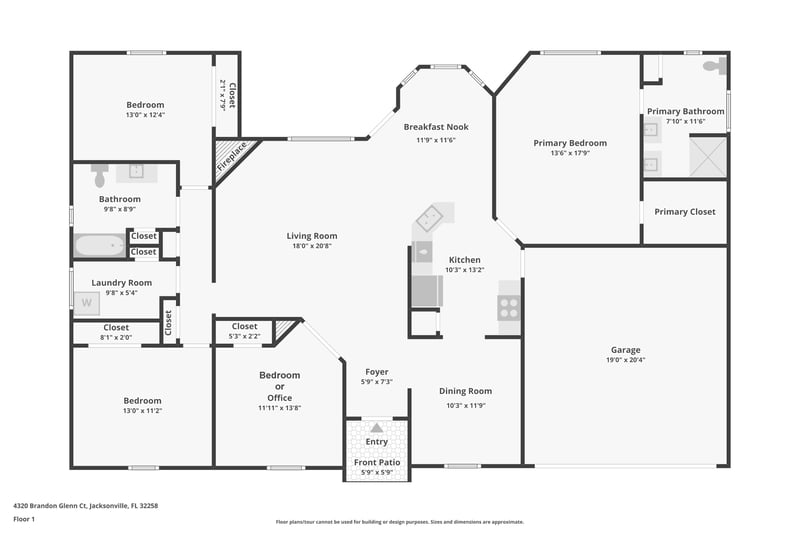 Floor plan 1 of 4320 Brandon Glenn Ct, Jacksonville, FL 32258