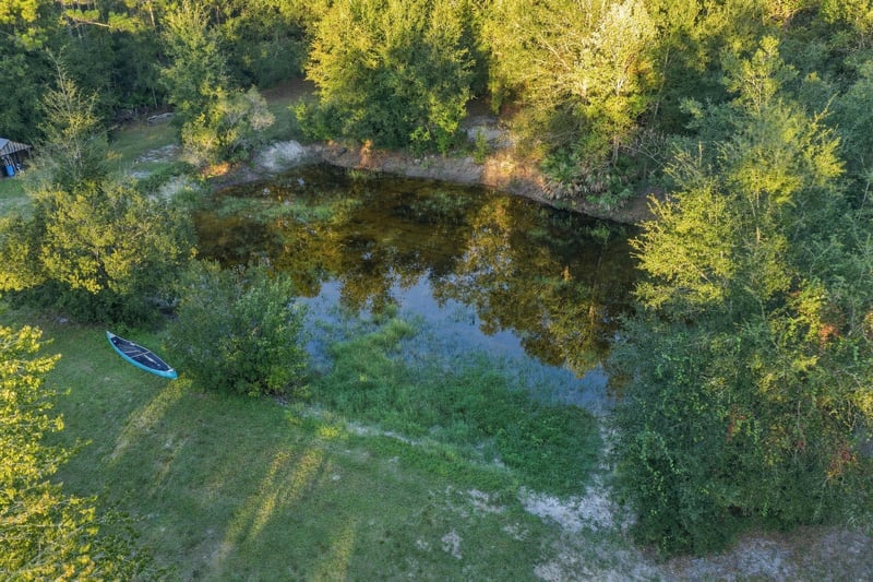 Aerial view of the pond, photographed by Megapixeler on Secret Cove Rd, Middleburg, FL