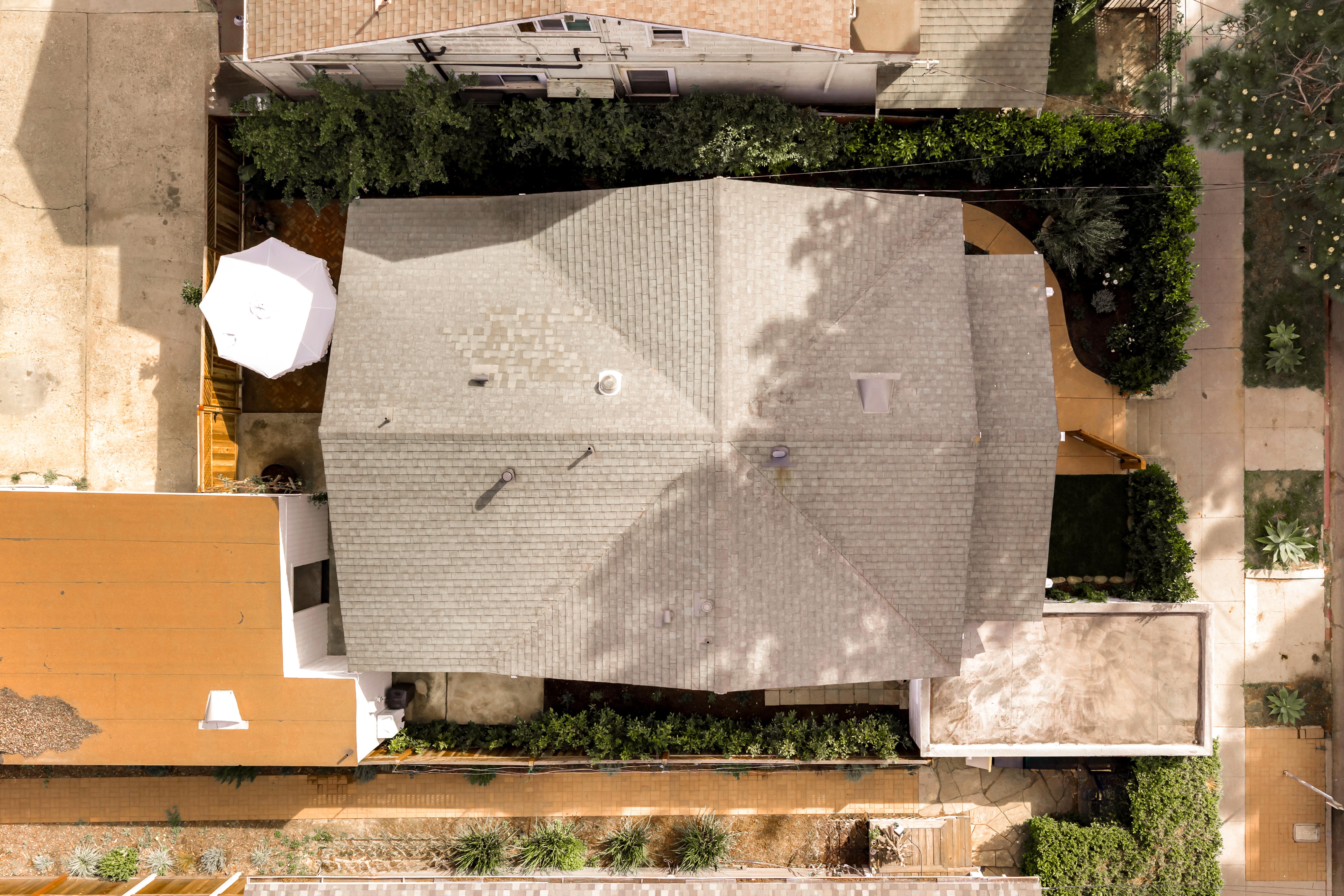 Aerial drone photography of 1508 De La Vina St, Santa Barbara CA — Santa Barbara Riviera neighborhood context by VirTour Media