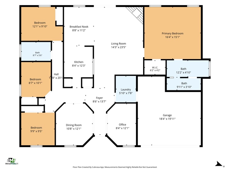 Floor plan showing bedrooms, living areas, and garage at 4556 Shaky Leaf Ln N, Jacksonville, FL 32224