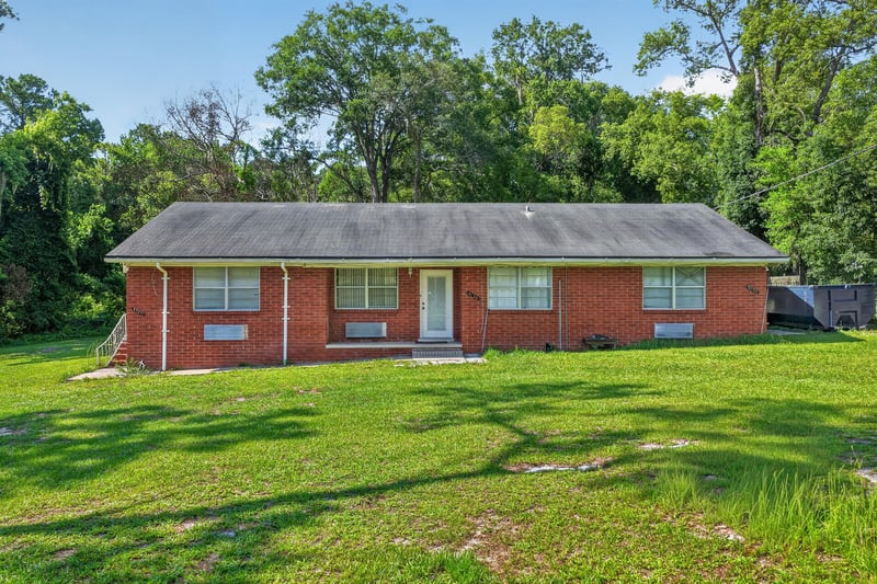 Front exterior across open lawn at 5745 110th St, Jacksonville, FL 32244