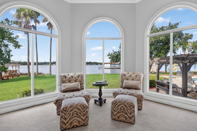 Primary bedroom sitting nook with lake view at 344 Broward Rd, Jacksonville, FL