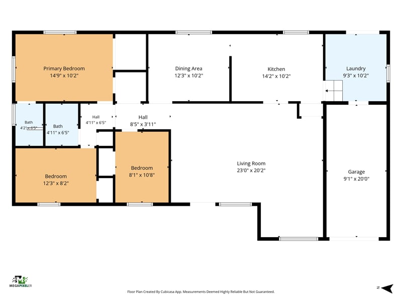 Floor plan showing bedroom, living, and kitchen layout at 1847 Grove Park Dr, Orange Park, FL