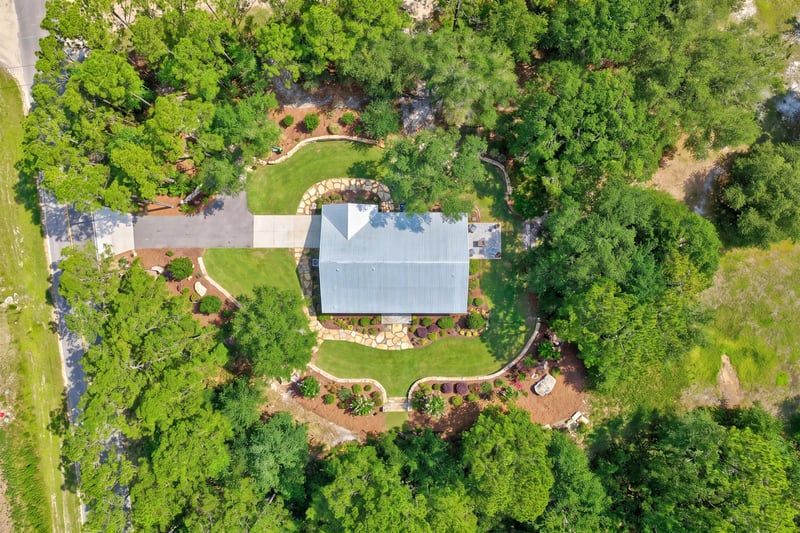 Aerial view of home and landscaping at 4800 Acacia St, Middleburg, FL 32068
