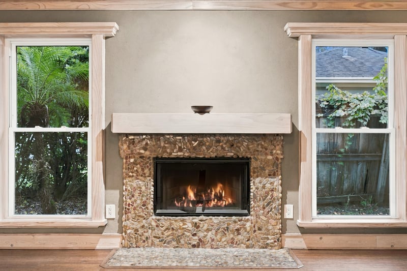 Fireplace detail, photographed by Megapixeler on Winding Springs Ct, Jacksonville