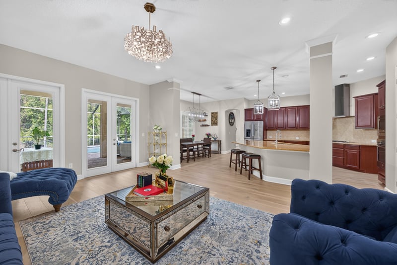 Living room seating area with area rug at 276 Cross Ridge Dr, Ponte Vedra Beach, FL 32081