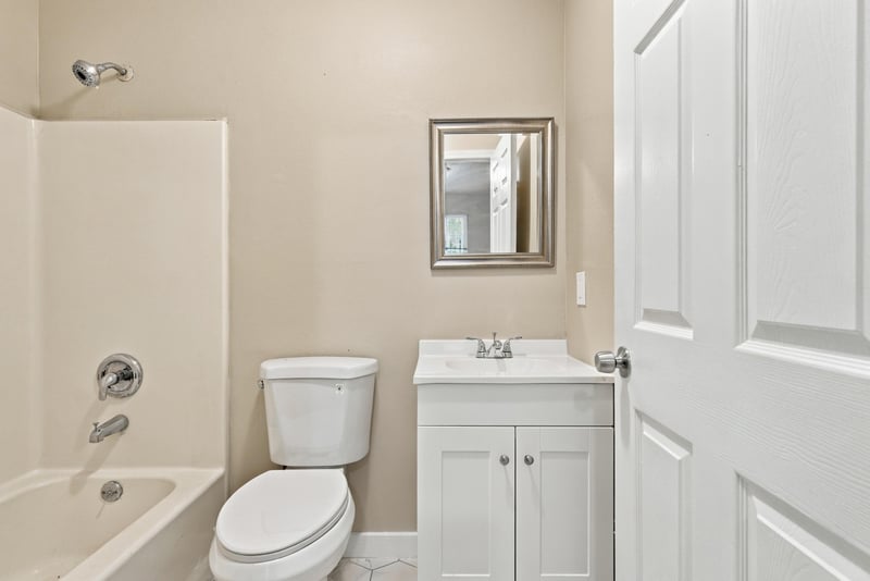 Bathroom with tub-shower and single vanity at 219 Shortreed St, Jacksonville, FL 32254