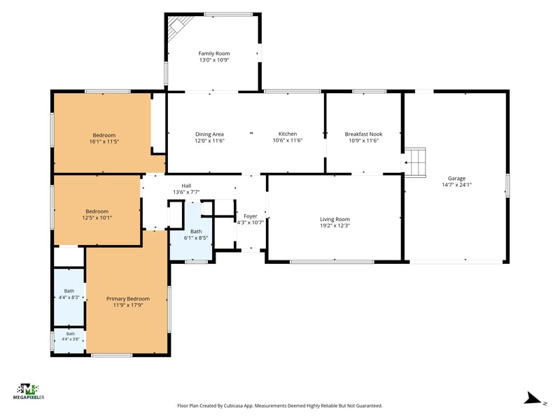 Floor plan of the home at 1834 Memory Ln, Jacksonville, FL