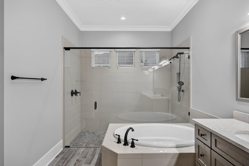 Primary bath with shower and separate tub at 186 Freshwater Dr