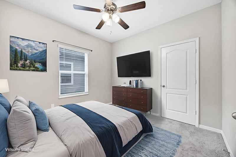Bedroom 2 - Virtually Staged at 135 Deer Trail, St. Augustine, FL 32095