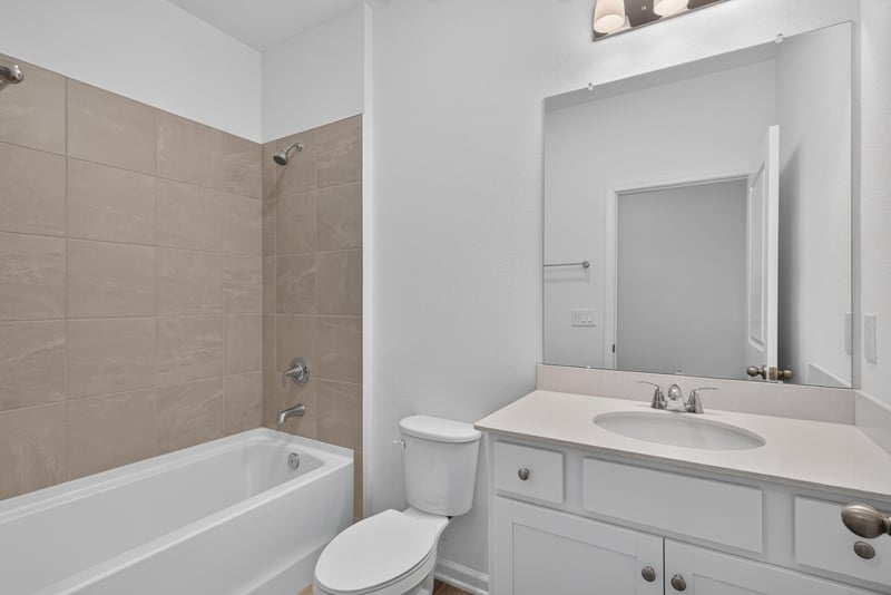 Bathroom with tub-shower combo and vanity at 269 Bluegrass Wy, St. Augustine, FL 32092