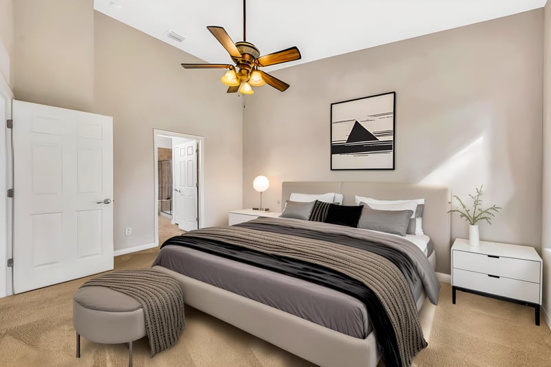 Master Bedroom Virtually Staged at 8665 Little Swift Cir, Jacksonville, FL 32256