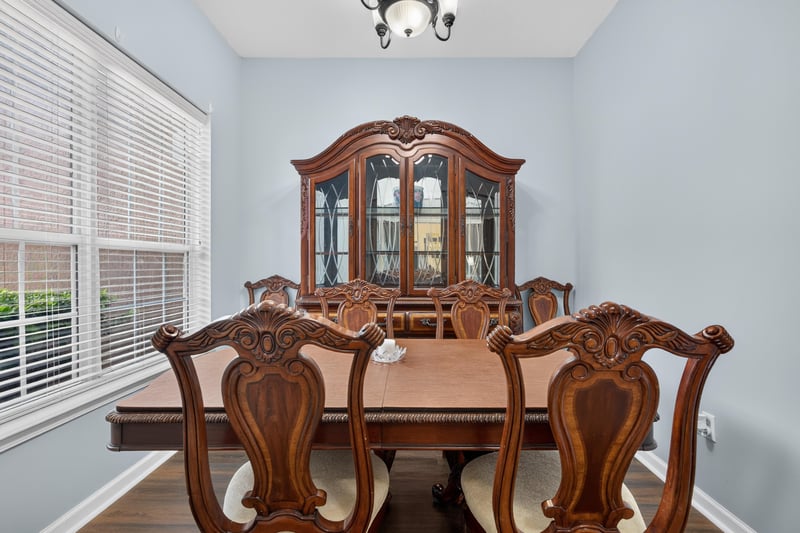 Dining room with chandelier and window at 3112 Silverado Cir, Green Cove Springs, FL 32043