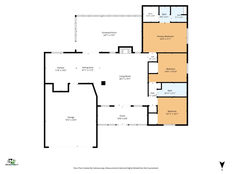 Floor plan showing room layout and dimensions at 2915 Trenton Ct, Orange Park, FL