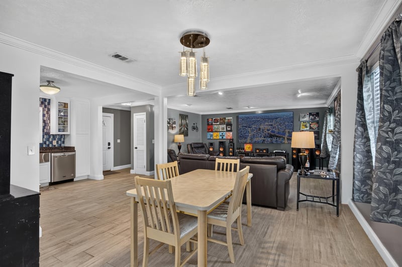 Dining nook with table and view toward kitchen at 6059 Karen St, Jacksonville, FL 32244