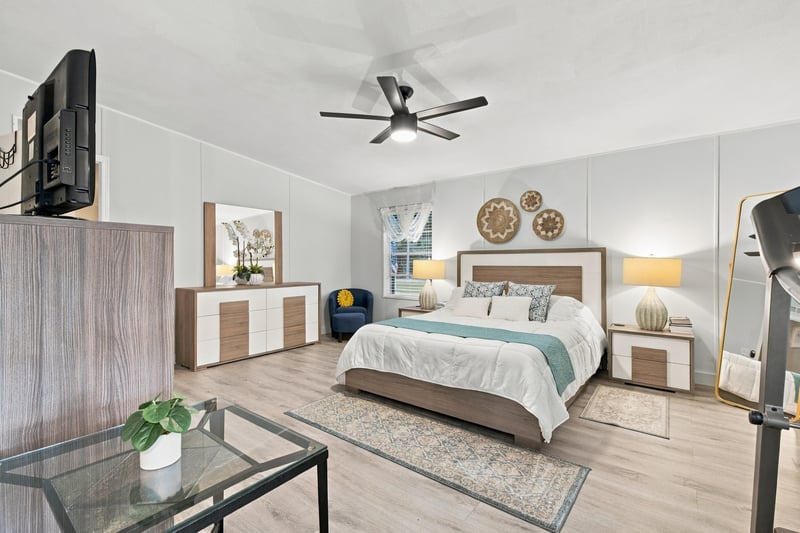 Bedroom with exercise equipment, photographed by Megapixeler on Secret Cove Rd, Middleburg, FL