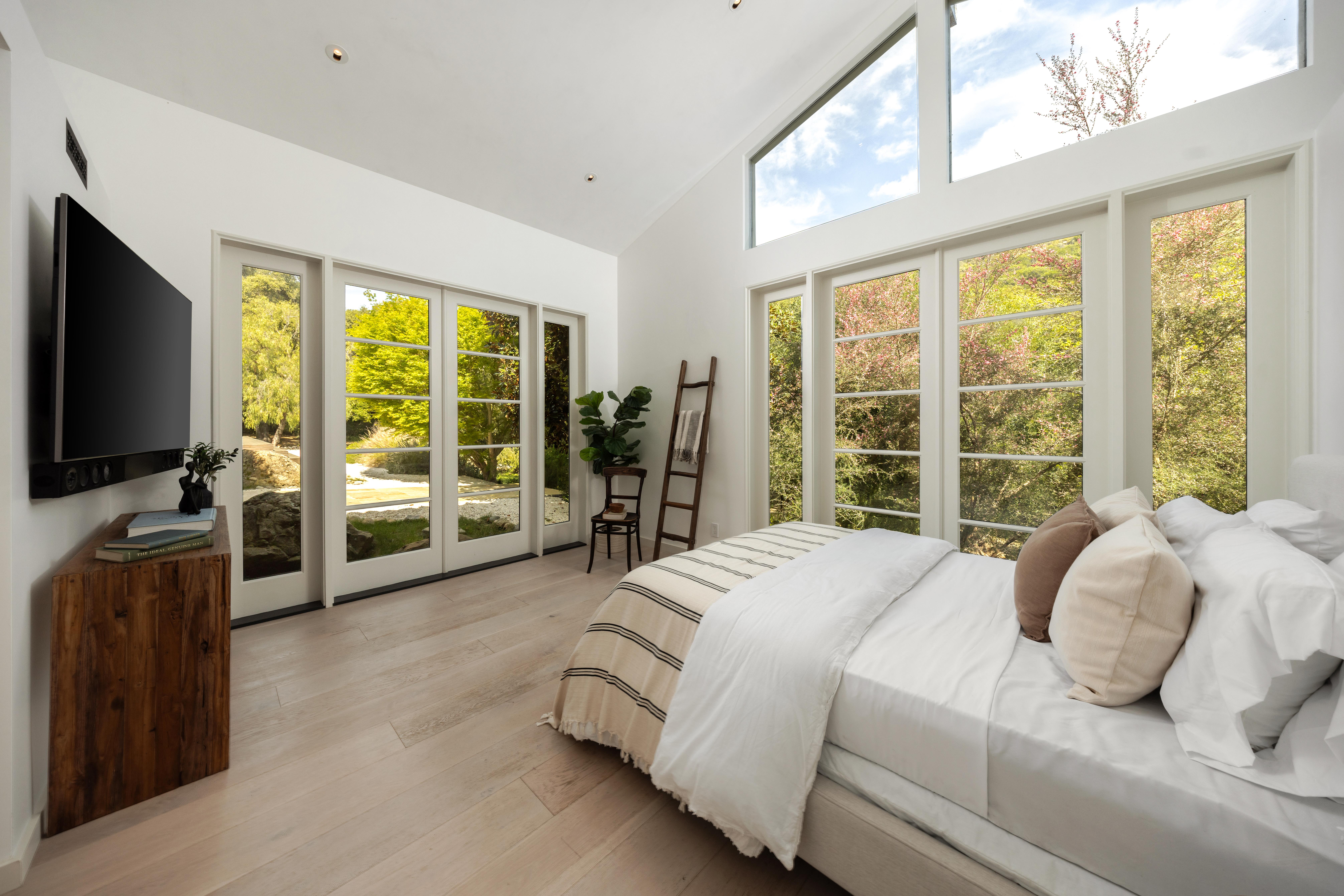 Outdoor living and canyon view terrace at 647 Old Topanga Canyon Rd, Topanga, CA — real estate drone photography revealing the dramatic topography and oak-studded ridgelines of this rare Los Angeles canyon estate. Our team captured still photography, a cinematic property video, a lifestyle video, an agent narration, a true vertical social media reel, and an FPV video tour throughout the midday.