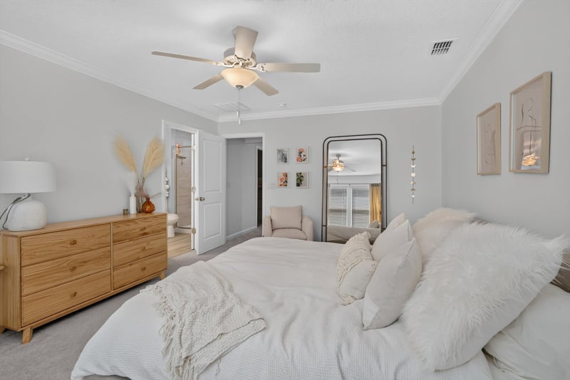 Primary bedroom facing closet door at 1186 Beach Dune Dr, Jacksonville, FL 32233