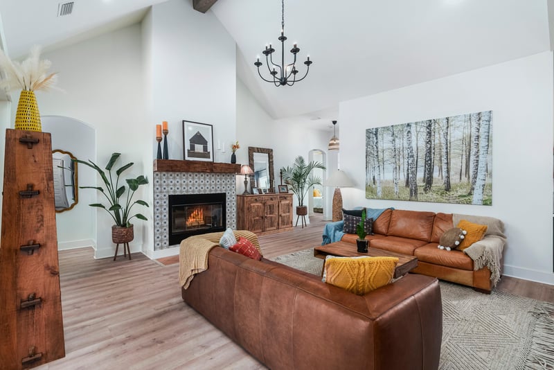 Living Room FirePlace View Opposite Angle at 34664 Mitigation Trail, Callahan, FL 32011