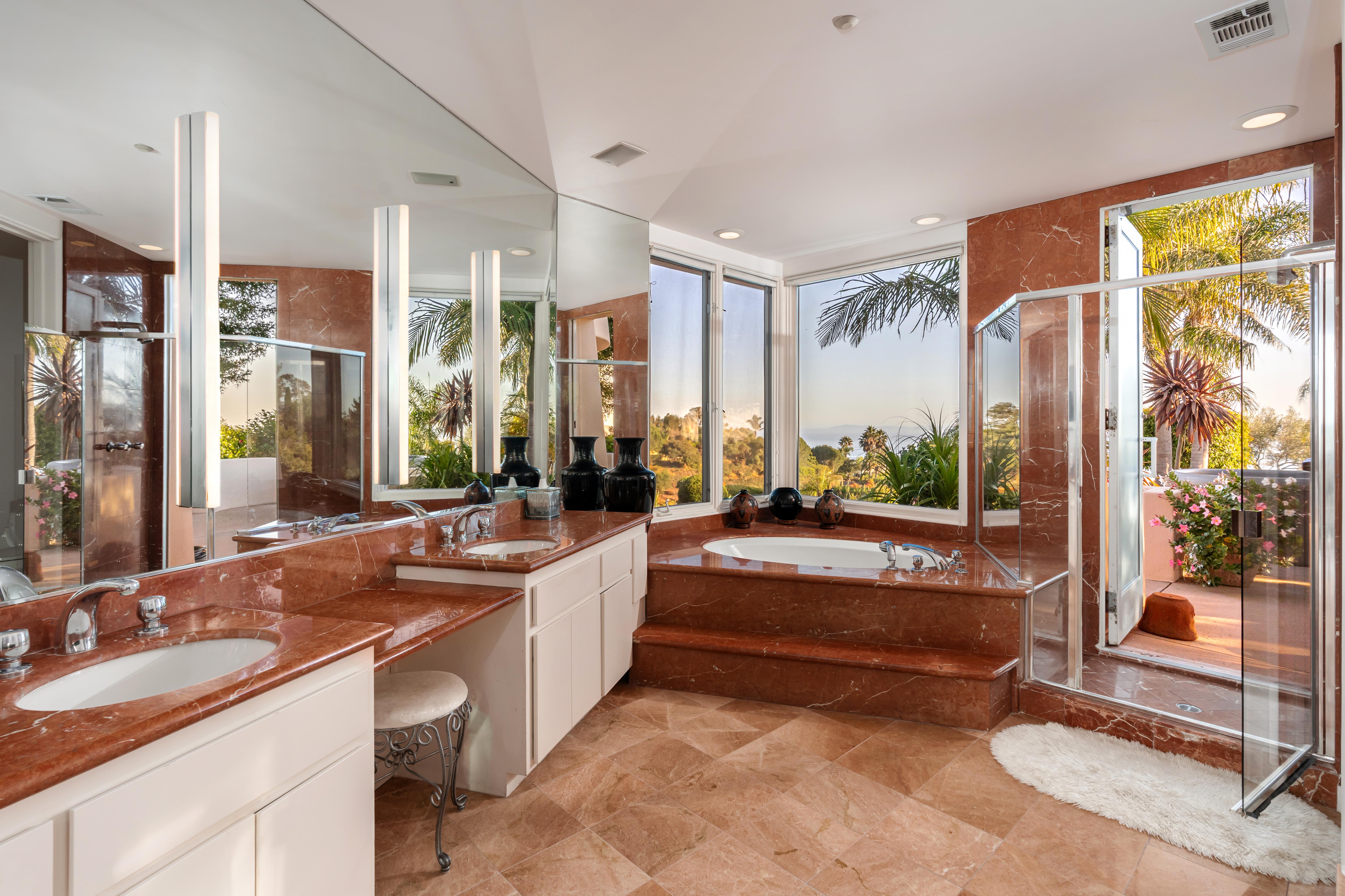Virtual real estate photography of outdoor living area at 11 Hunt Drive Santa Barbara — Pacific Ocean views by VirTour Media