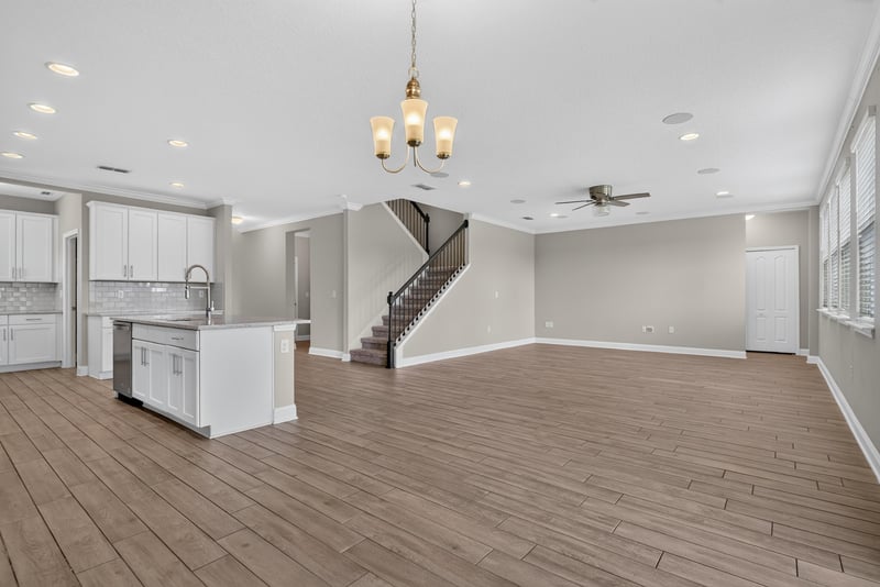 Dining area open to kitchen and staircase at 2580 Cold Stream Ln, Green Cove Springs, FL 32043