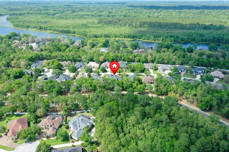 Aerial Location at 1035 W Dorchester Dr, Fruit Cove, FL 32259