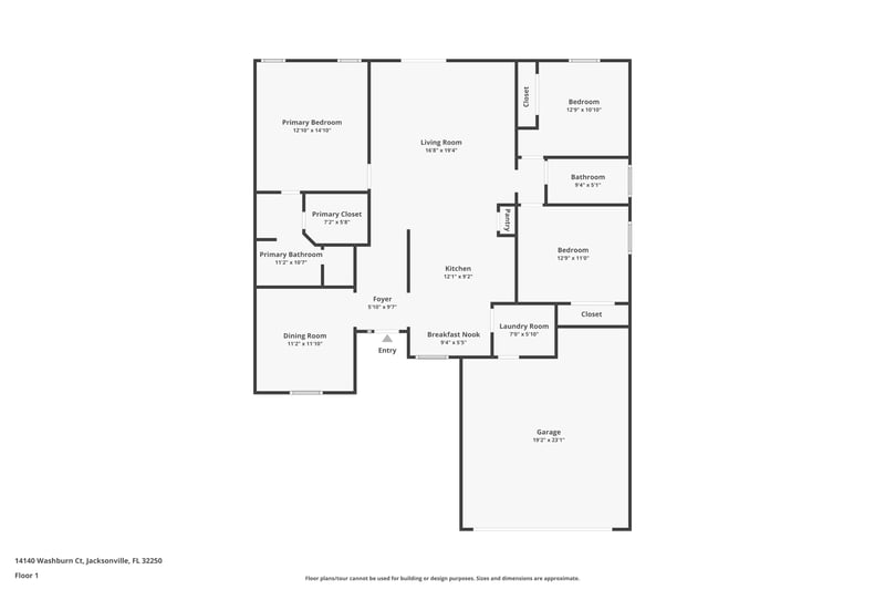 Floor plan 1 of 14140 Washburn Ct, Jacksonville, FL 32250