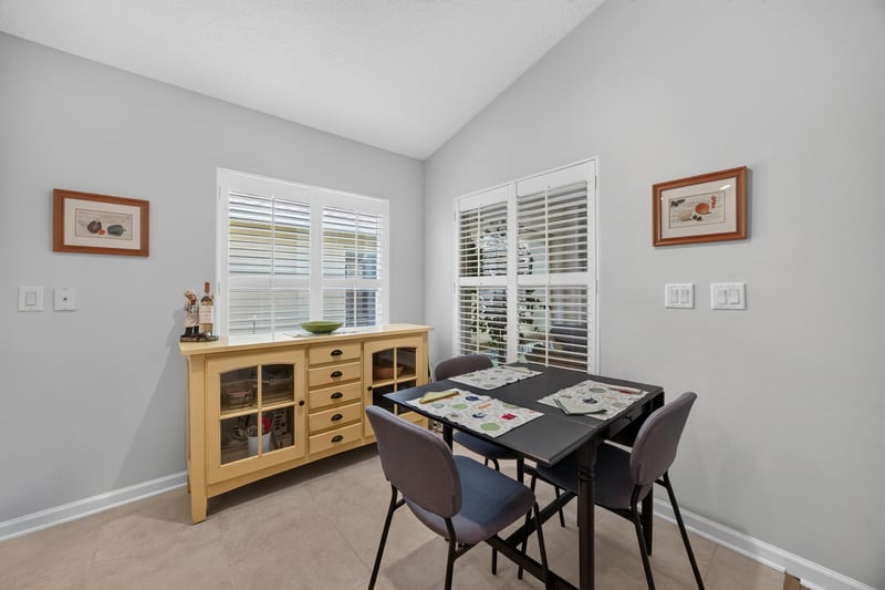 Breakfast nook with small table and chairs at 11225 Water Spring Cir, Jacksonville, FL 32256