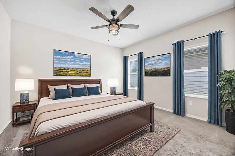 Master Bedroom - Virtually Staged at 135 Deer Trail, St. Augustine, FL 32095