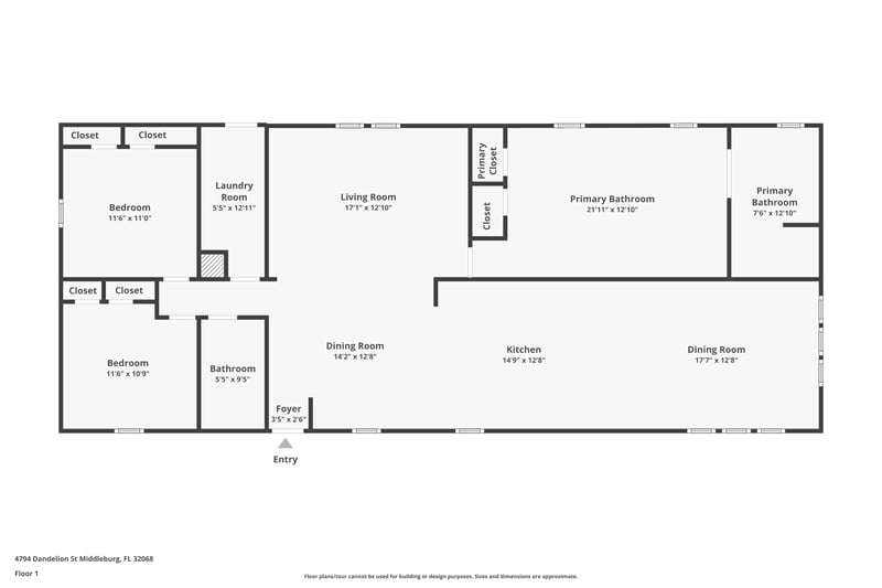 Floor plan 1 of 4794 Dandelion St, Middleburg, FL 32068
