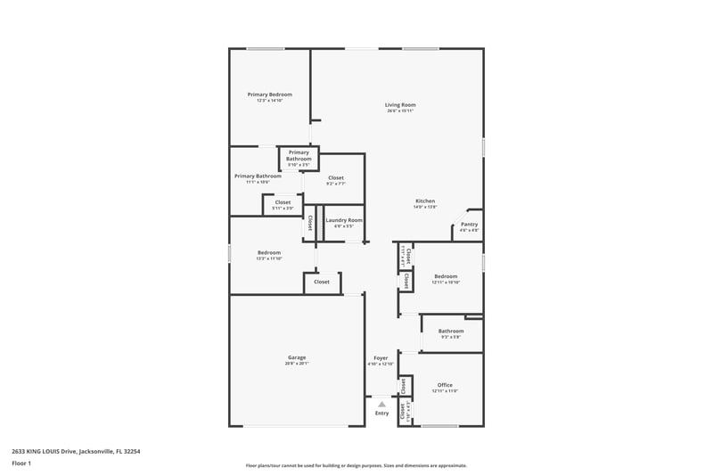 Floor plan 1 of 2633 King Louis Dr, Jacksonville, FL 32254
