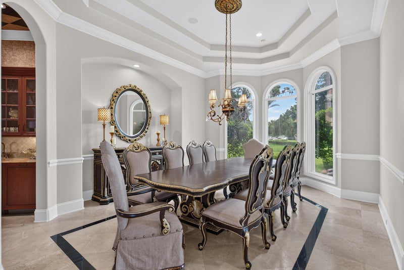 Breakfast nook with arched windows and dining table at 344 Broward Rd, Jacksonville, FL