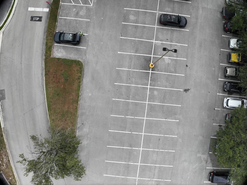 Aerial view of empty parking rows at 9406 Atlantic Blvd, Jacksonville, FL 32225