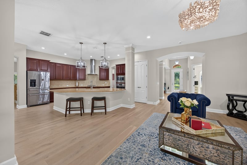 Kitchen with island and stainless appliances at 276 Cross Ridge Dr, Ponte Vedra Beach, FL 32081