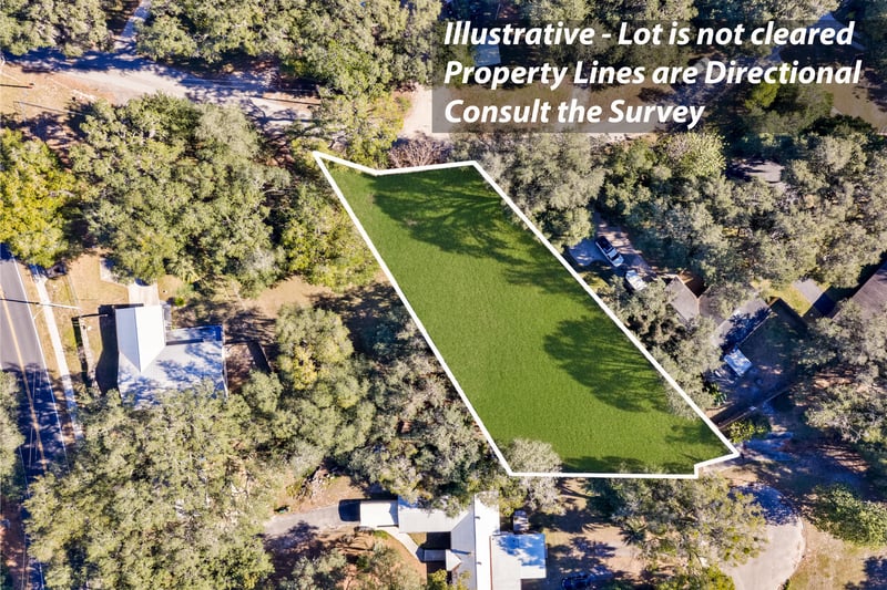 Lot 2 - Aerial Top-Down - Cleared Render at Nelsons Point, Keystone Heights, FL 32656