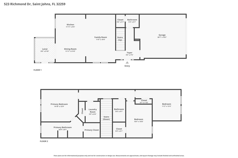 Floor Plan at 523 Richmond Dr, St. Johns, FL 32259