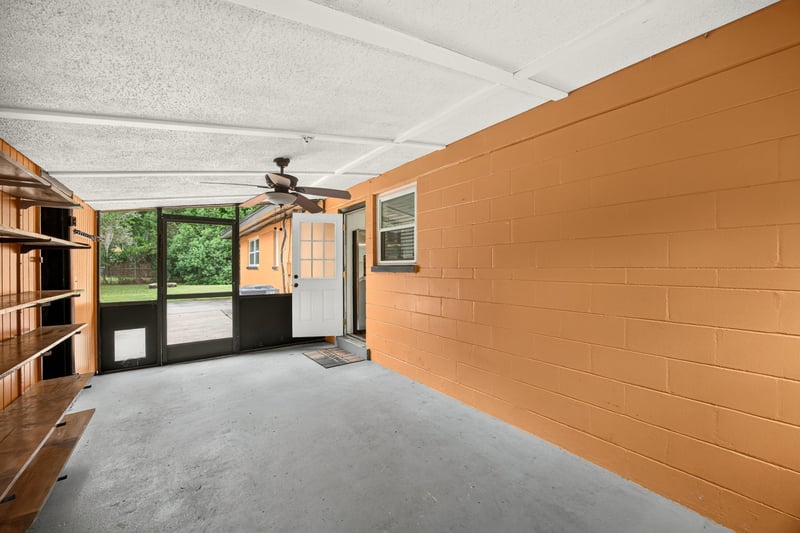 Carport area with ceiling fan at 4039 Habana Ave, Jacksonville, FL