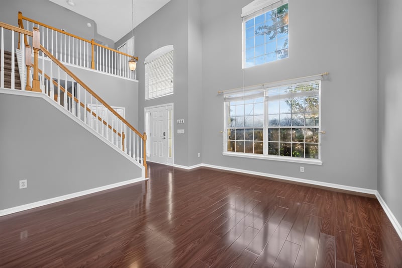 Staircase landing with tall window at 470 Sparrow Branch Cir, Jacksonville, FL 32259