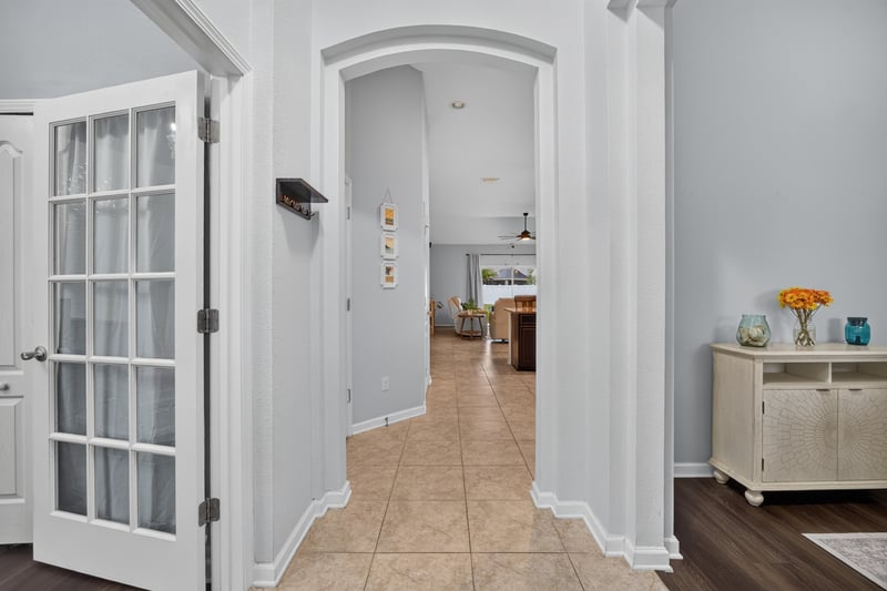 Hallway leading toward the kitchen and living area at 538 Porta Rosa Circle, St. Augustine, FL 32092
