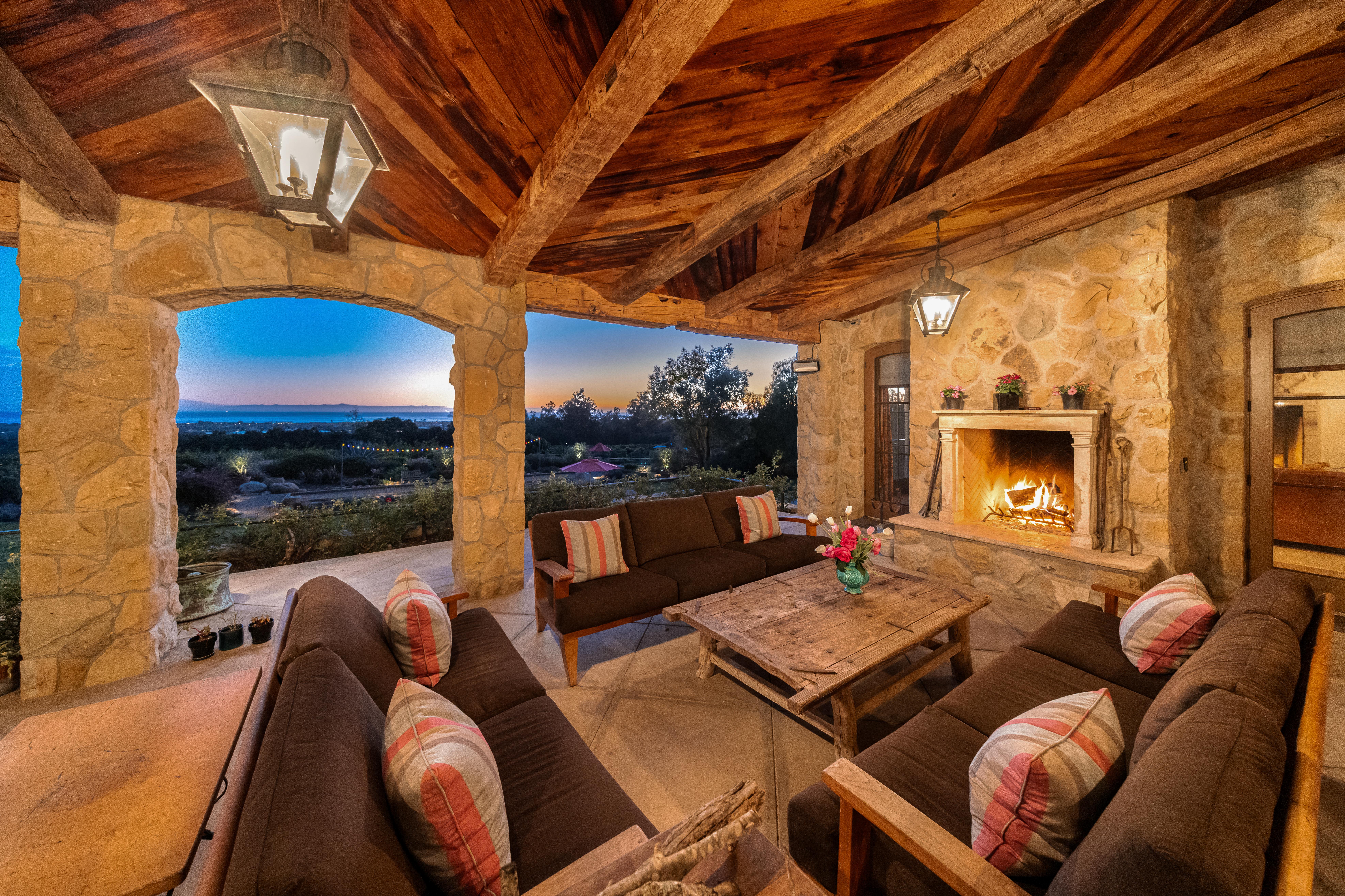 Real estate photography virtual tour and social media reel production at 1915 Monte Alegre Dr, Carpinteria — a Ventura and Santa Barbara County landmark estate documented in full by VirTour Media's premium photography and video team. Our team captured editorial photography, aerial drone photography via Inspire 3 Cinema Drone, a cinematic property video, a true vertical social media reel, and twilight photography from midday through twilight.