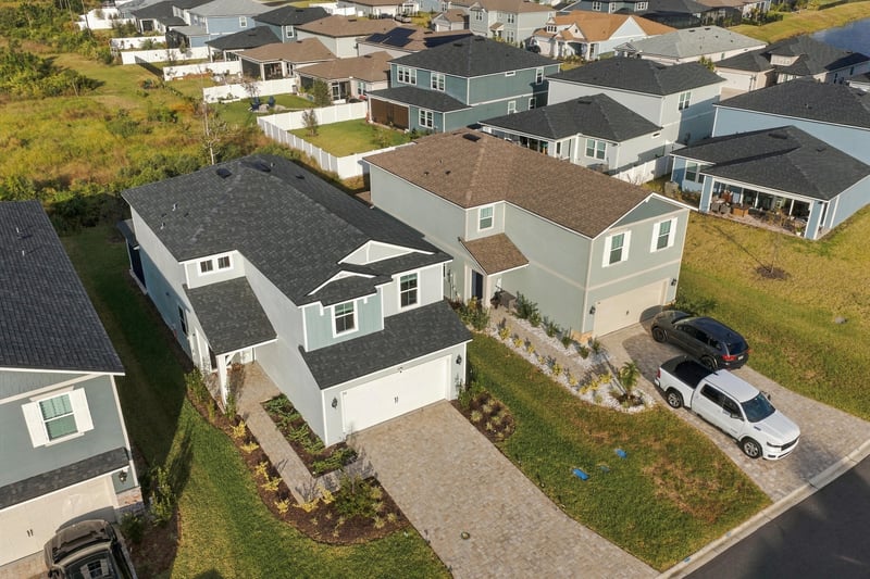 Drone view of home and driveway, photographed by Megapixeler on Torres Trace, St. Augustine
