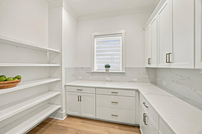 Walk-in pantry with open shelving at 907 Seagrove Dr, Ponte Vedra Beach, FL 32081