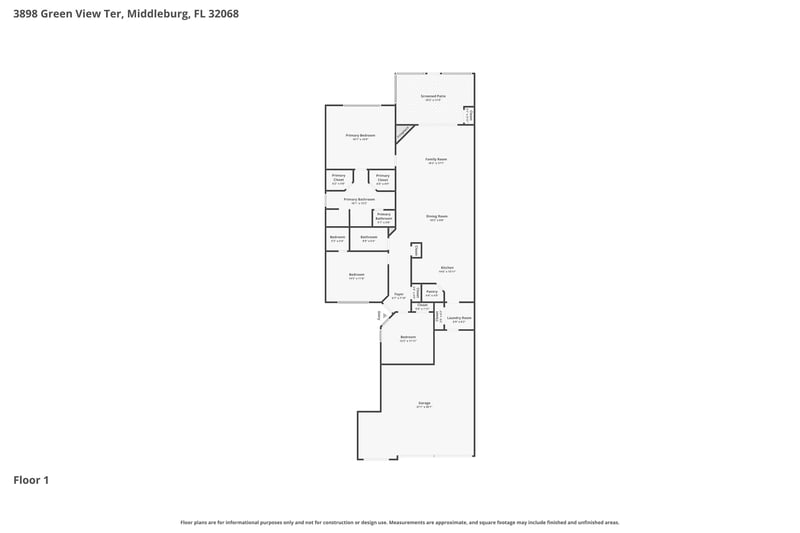 Floor Plan at 3898 Green View Terrace, Middleburg, FL 32068