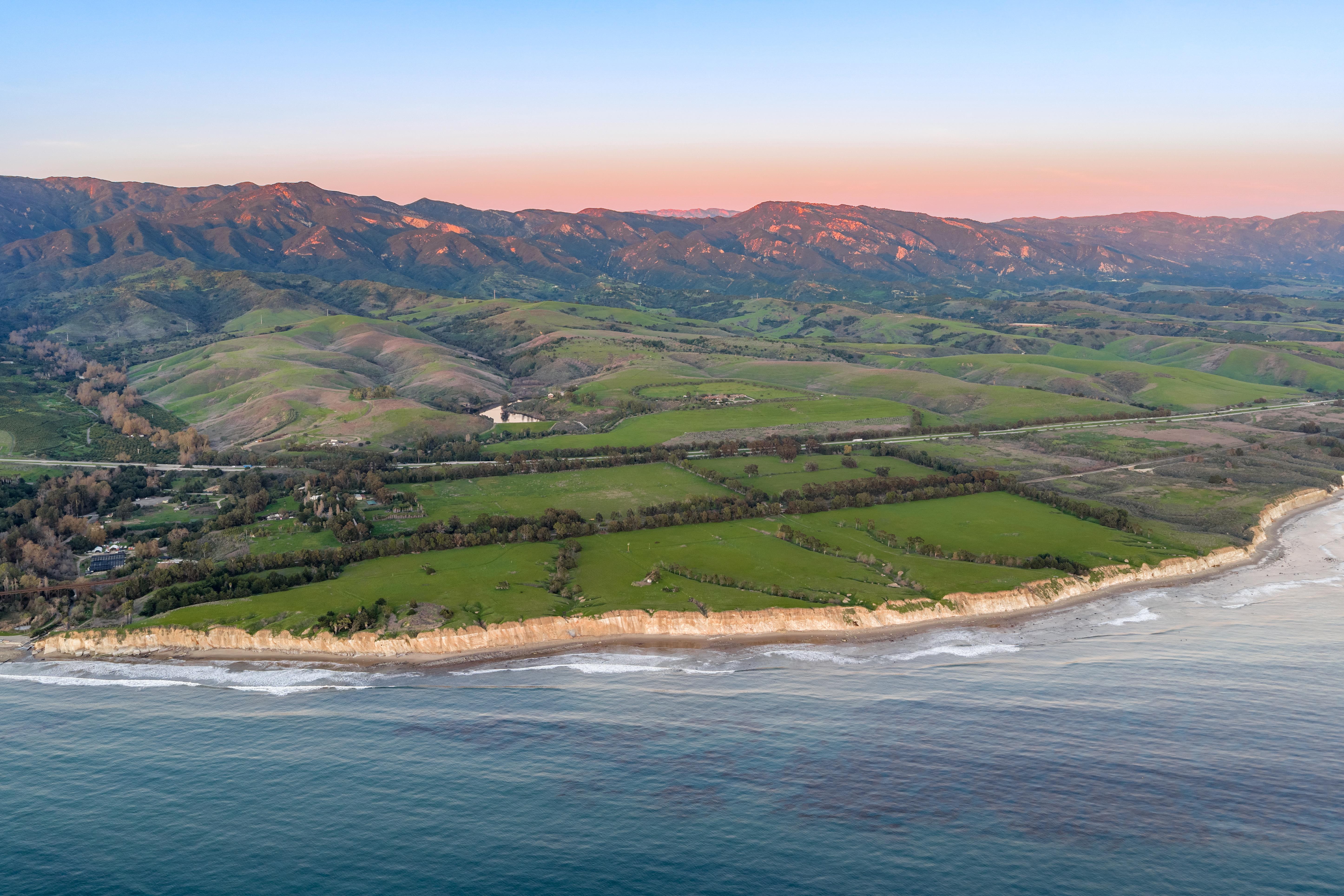 Aerial drone photography of coastal estate at Naples Access Rd, Goleta CA — real estate drone photography by VirTour Media