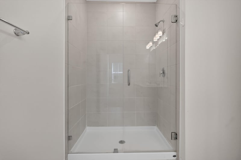 Bathroom with glass-enclosed shower at 39 Mellowood Ln, St. Augustine, FL 32092